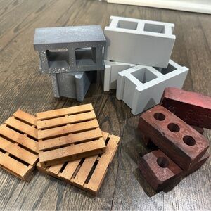 2 Mini Cinder Block Pen Holder – Modern Industrial Desk Organizer 3D Printed